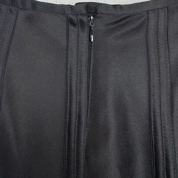 Vtg Tadashi Satin Sheer Maxi Skirt Size 10 Formal Flare Bottom Goth Vamp Witchy - Picture 8 of 11